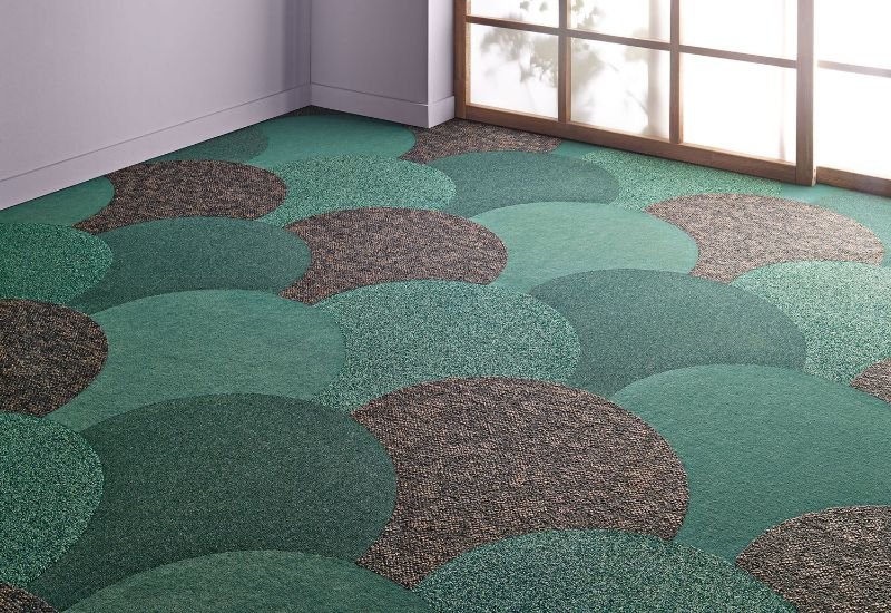 Green and brown carpet