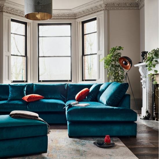 Blue color custom sofa
