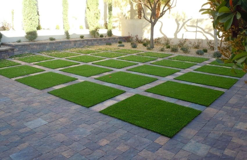 Set Among The Pavers In Lawn 