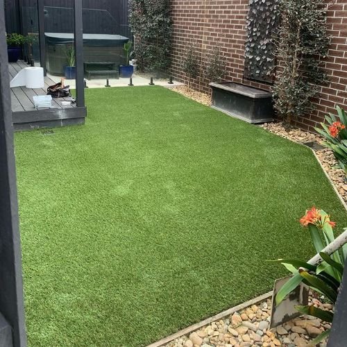 Backyard condition after artificial grass installation