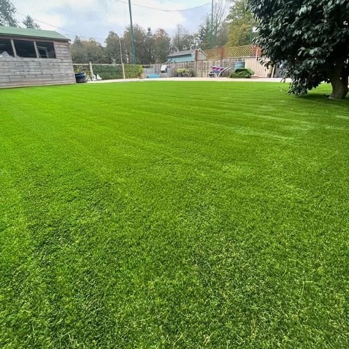 Home Garden After Installation Of Artificial Grass