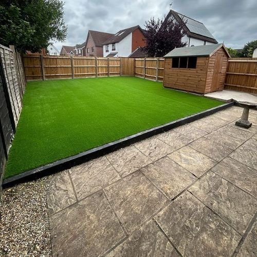 Residential lawn after Artificial grass