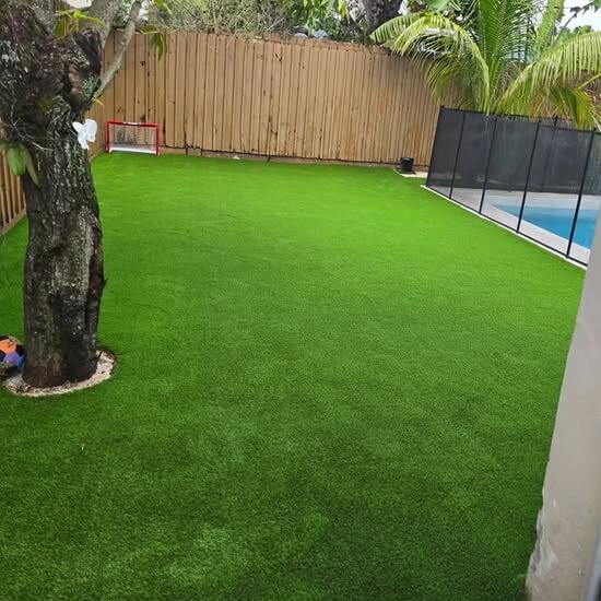 10mm artificial grass installed in backyard